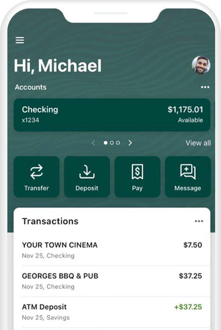 Mobile Banking App Screenshot